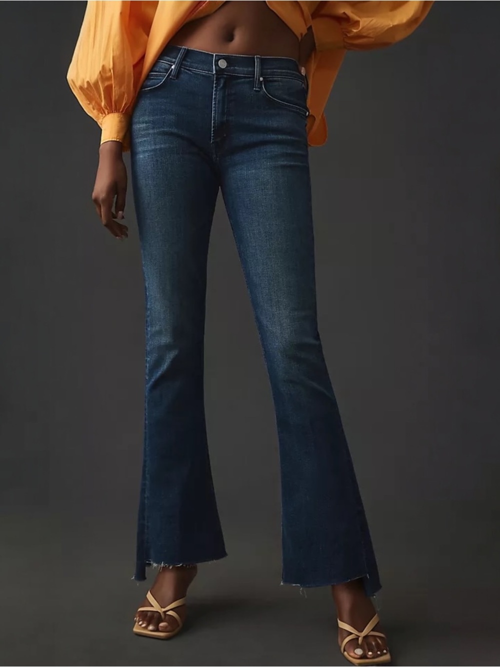 Anthropologie Mother Runaway Flared Fray Mañana Mi Amor Jeans